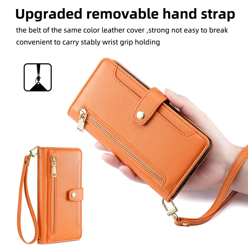 Genuine leather wallet-style phone case for Google Pixel 8A