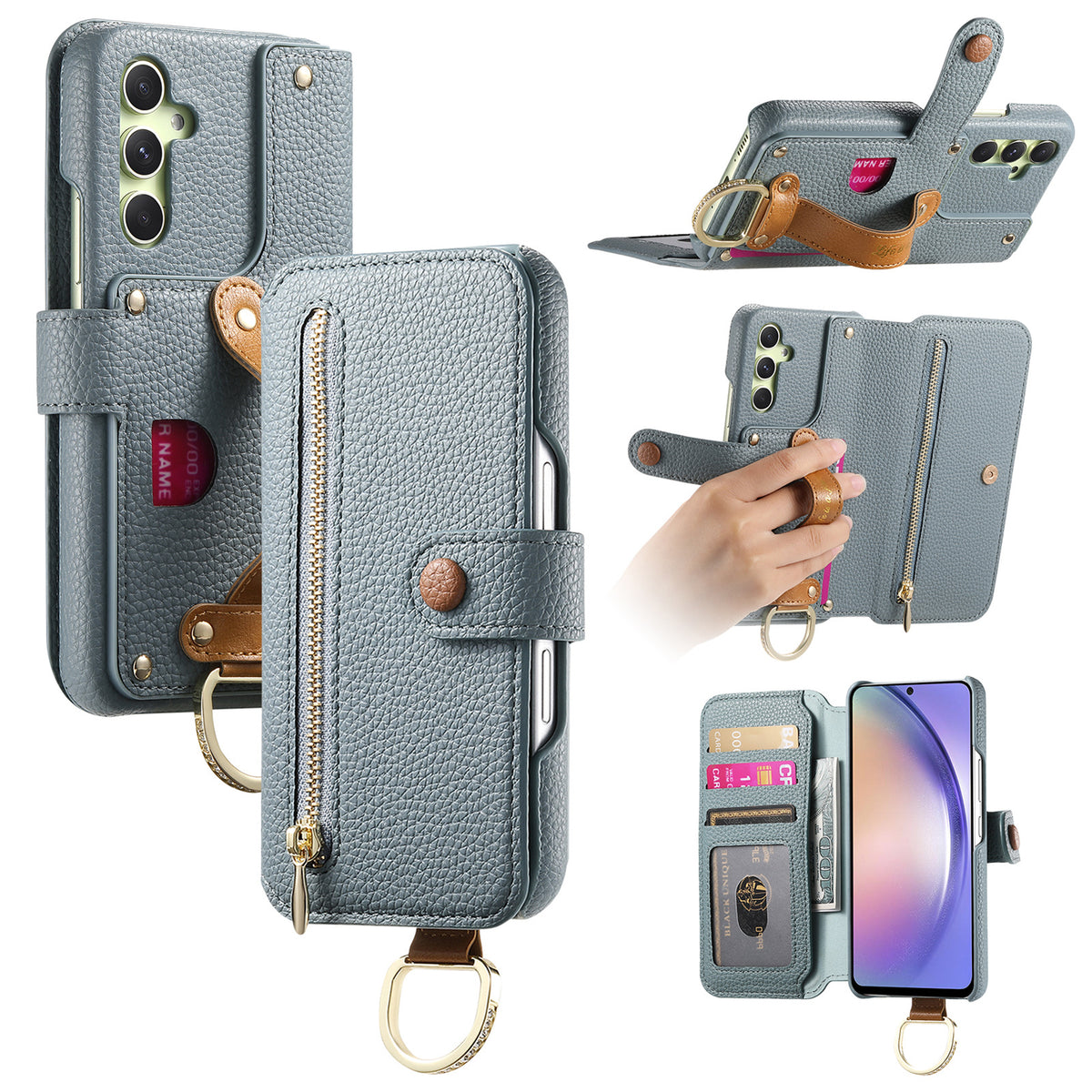 Foldable Wallet-style phone case for Samsung Galaxy A16 with card slot 