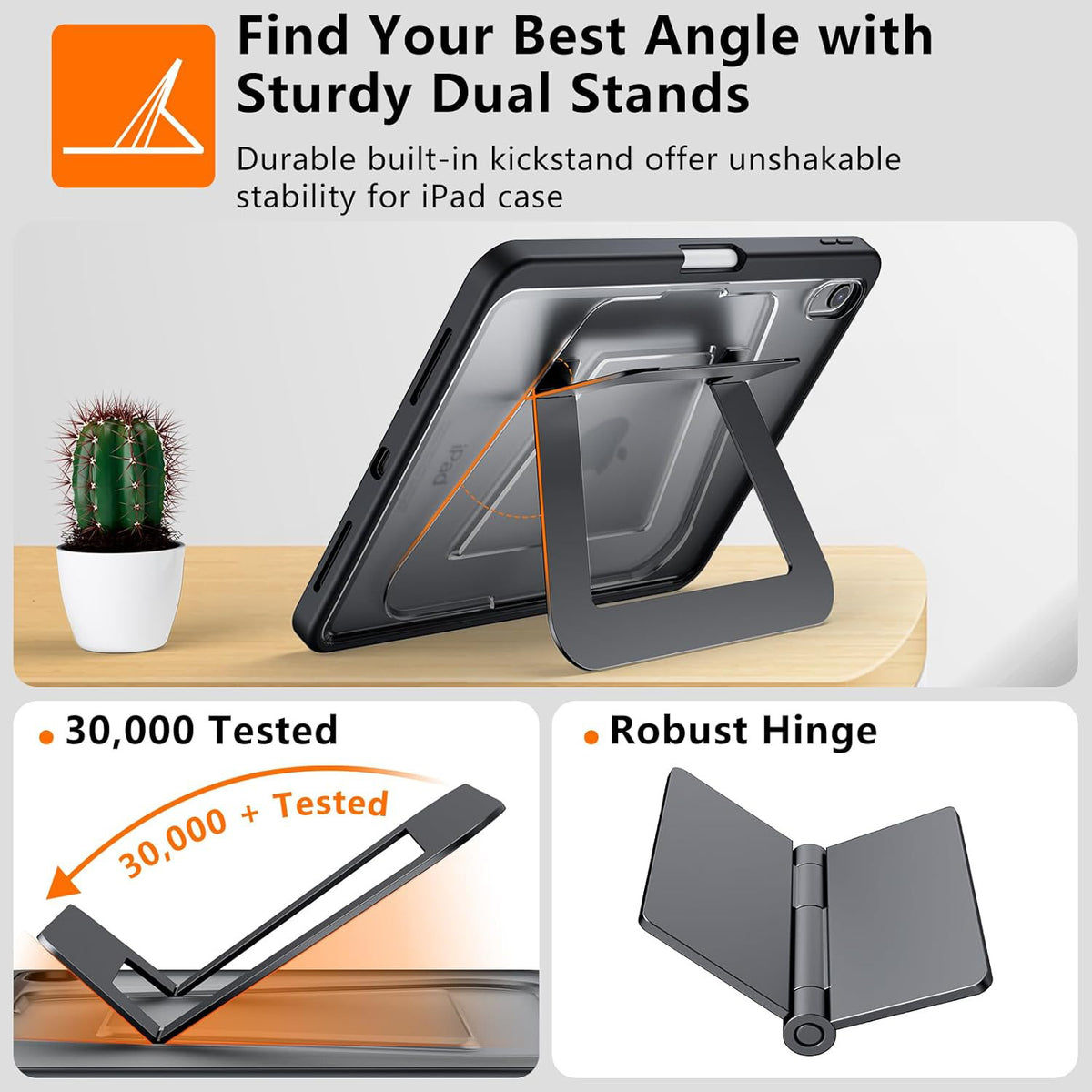Shockproof tablet case with stand for iPad (A16) 10th/11th (2025)