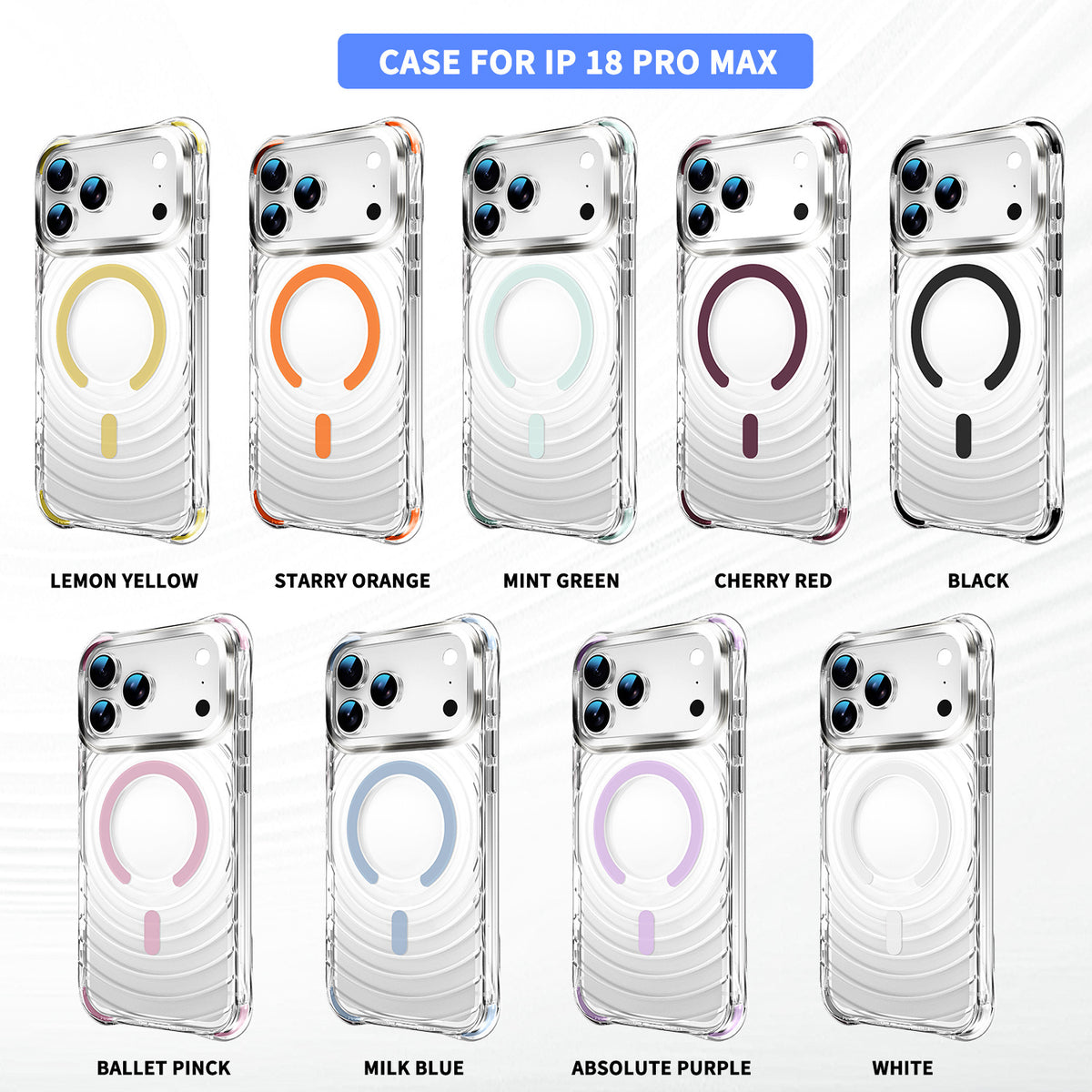 Shockproof Airbag Transparent Magnetic Phone Case for iPhone 17 Pro M