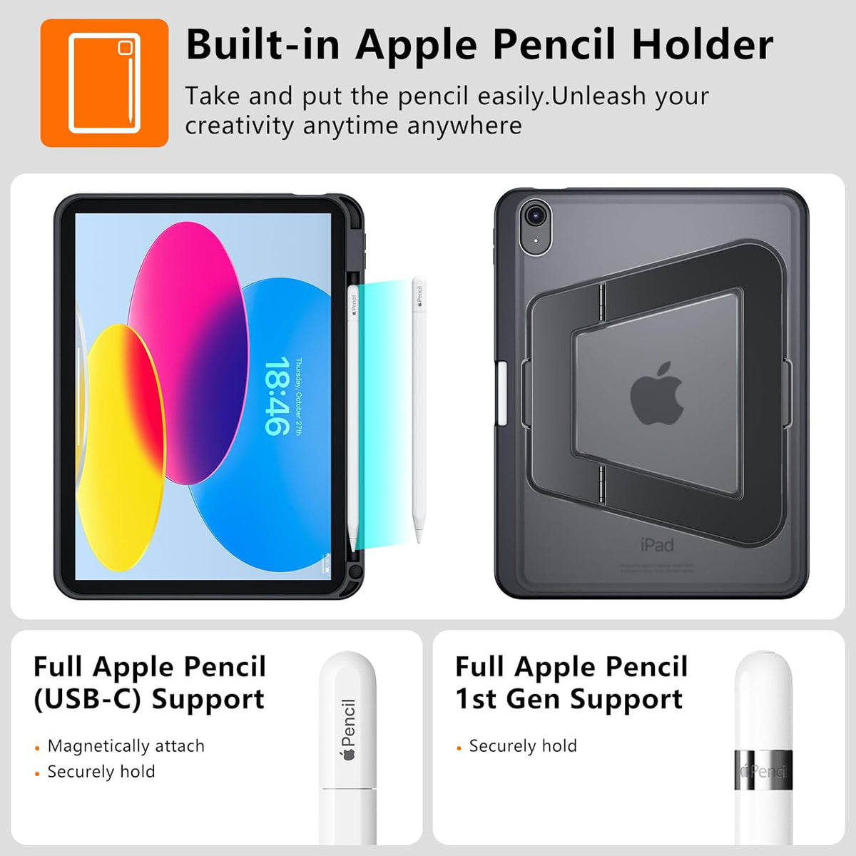 Shockproof tablet case with stand for iPad (A16) 10th/11th (2025)