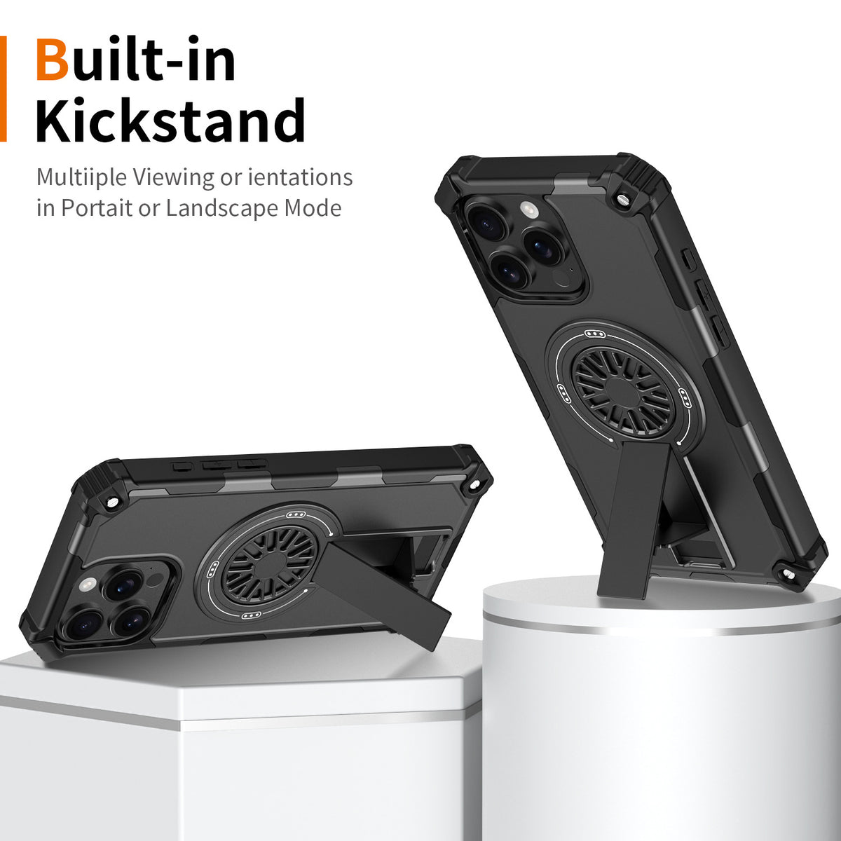 TPU+PC Magnetic stand Shockproof phone case for iPhone 17 Pro Max