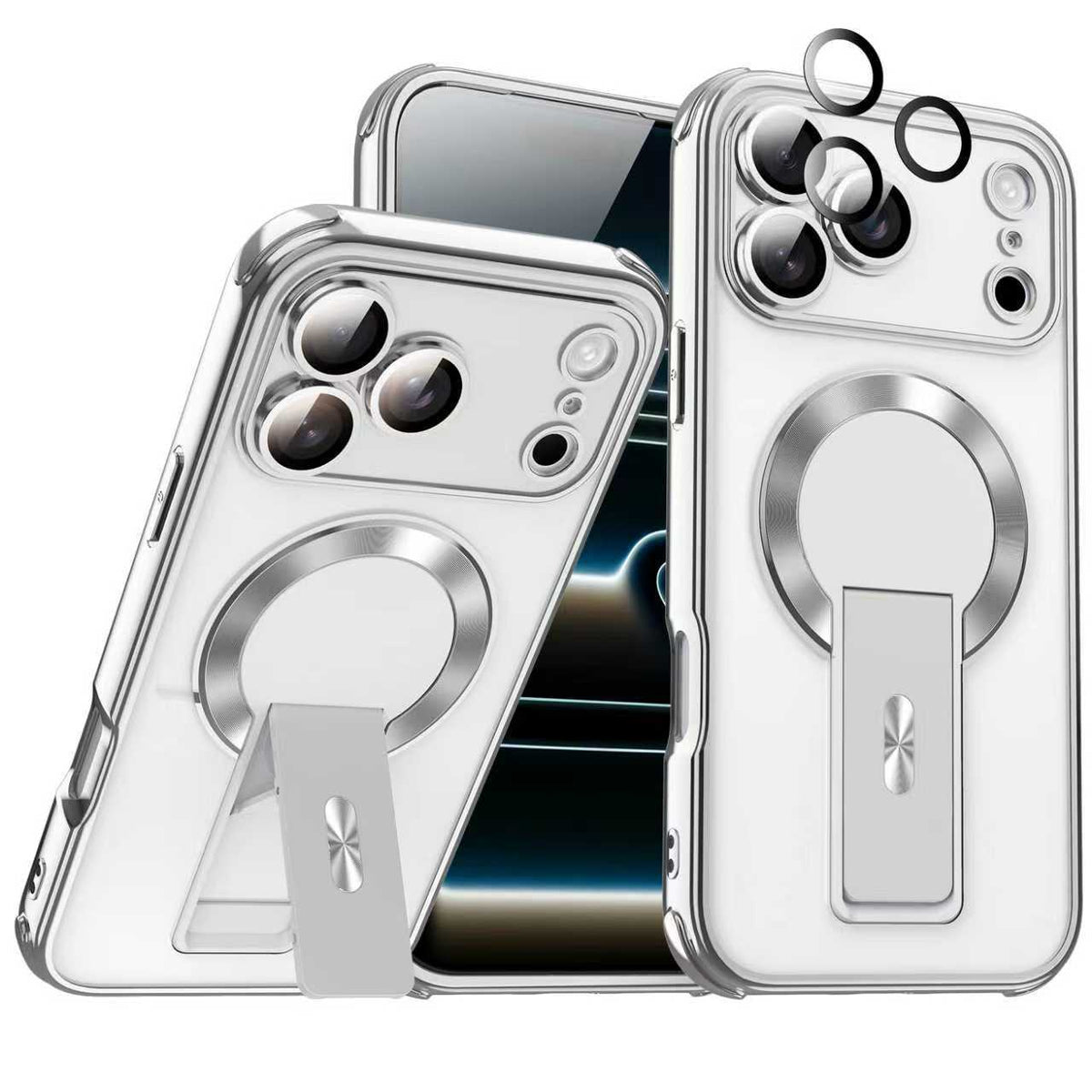 Magnetic Stand Phone Case for iPhone 18 Pro with Lens Protector