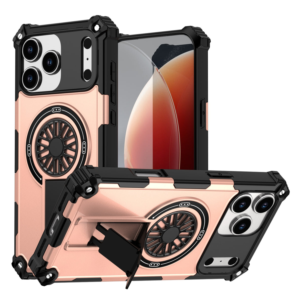 TPU+PC Magnetic stand Shockproof phone case for iPhone 17 Pro Max