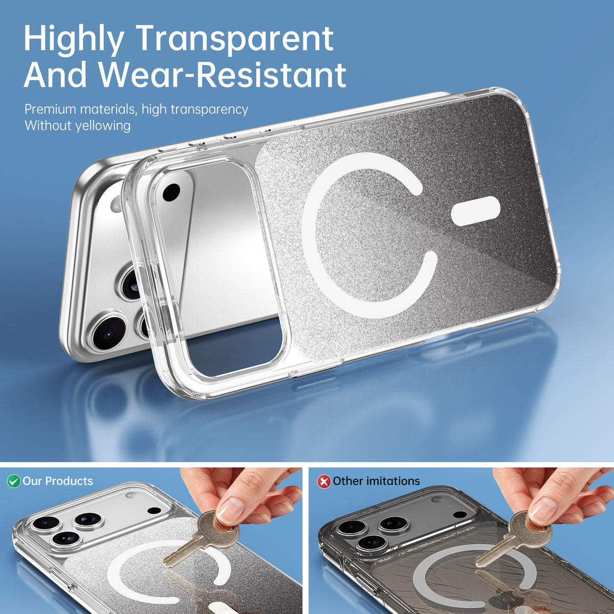 Gradient Glitter Magnetic Shockproof Phone Case for iPhone 17 Pro Max
