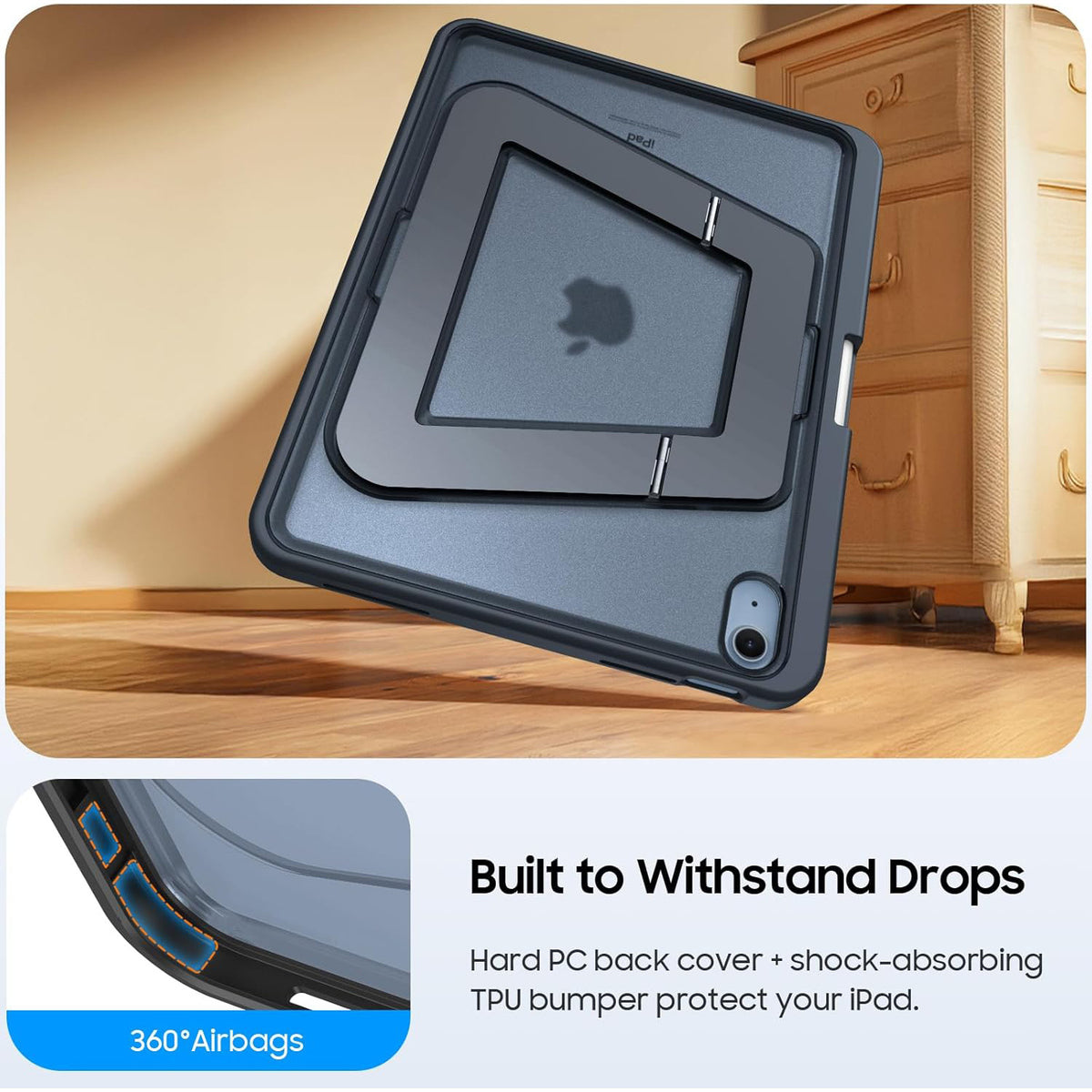 Shockproof tablet case with stand for iPad (A16) 10th/11th (2025)