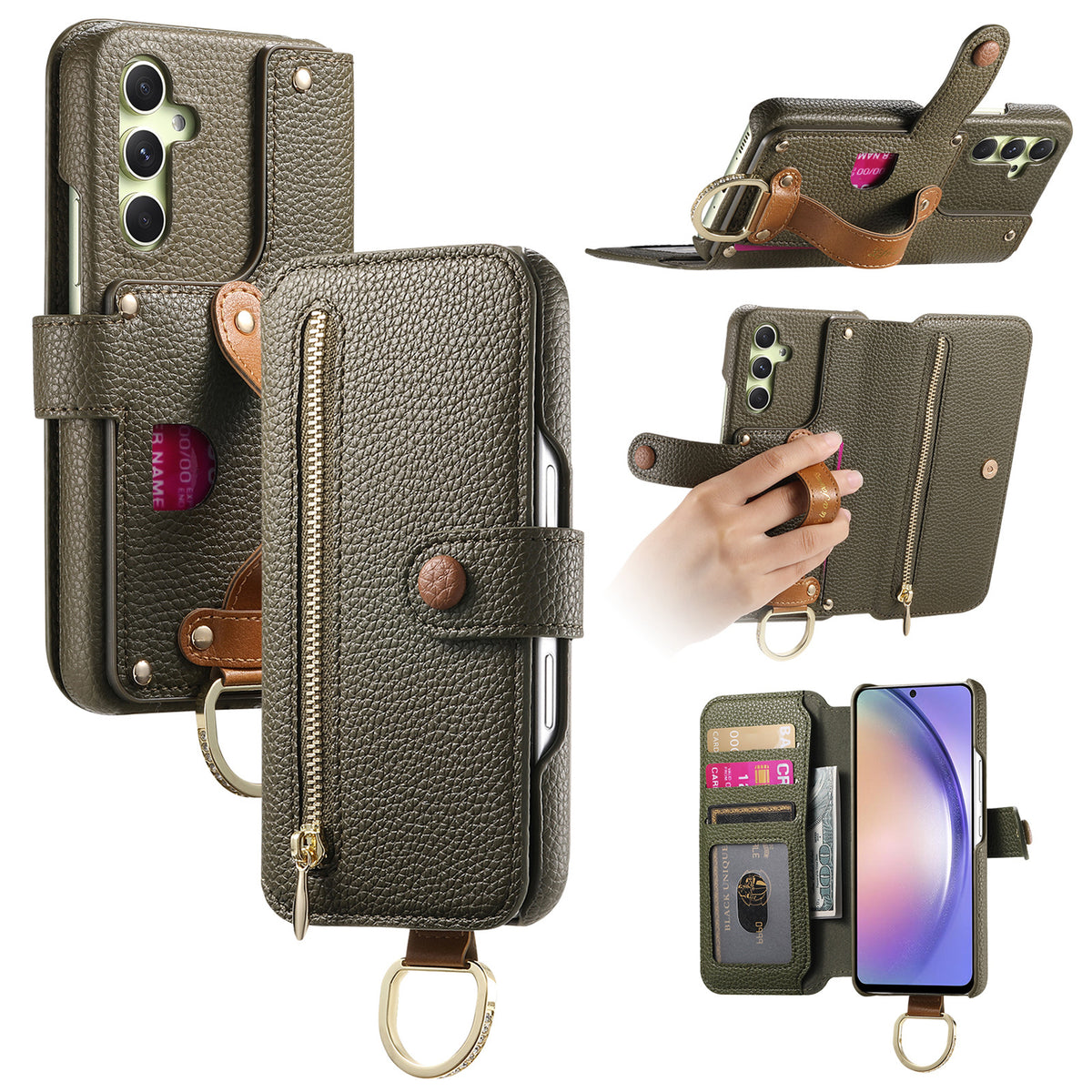 Foldable Wallet-style phone case for Samsung Galaxy A16 with card slot 