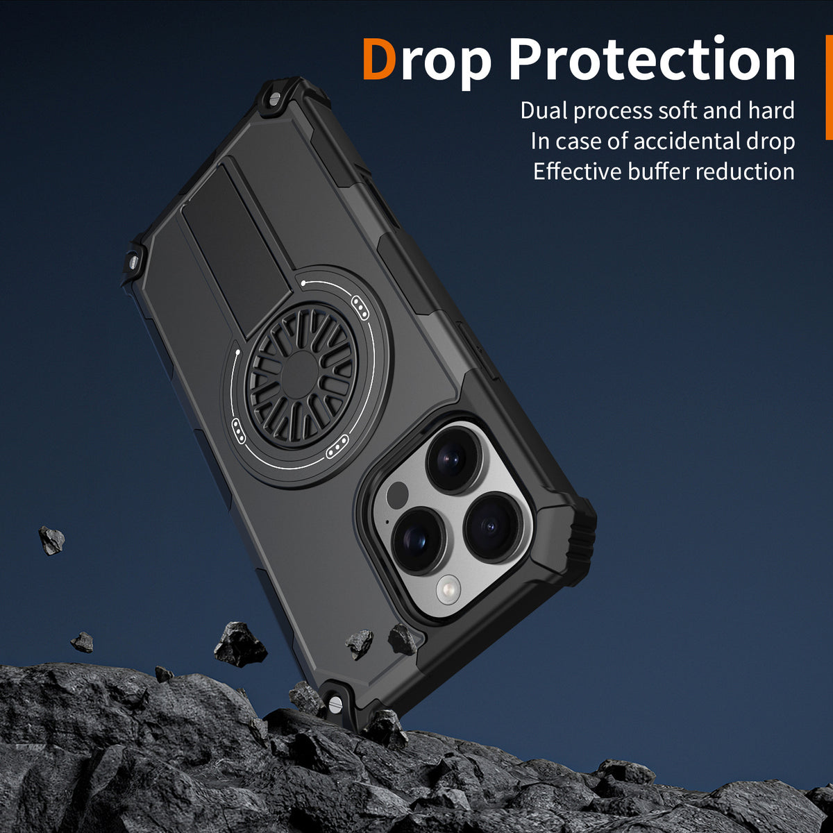 TPU+PC Magnetic stand Shockproof phone case for iPhone 17 Pro Max