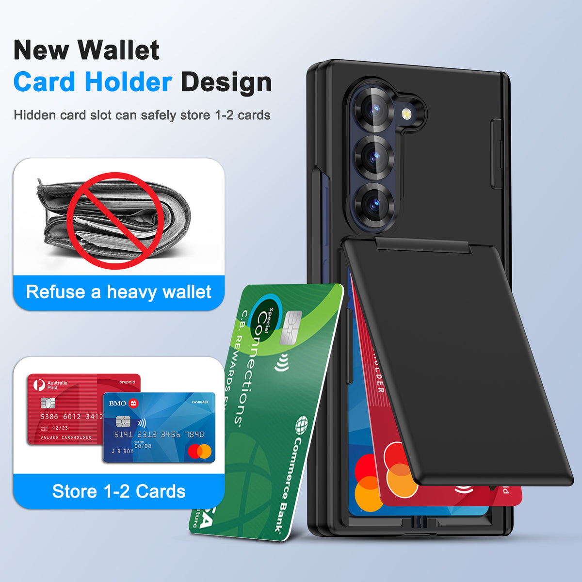Compatible with Samsung ZFold8 folding card holder phone case