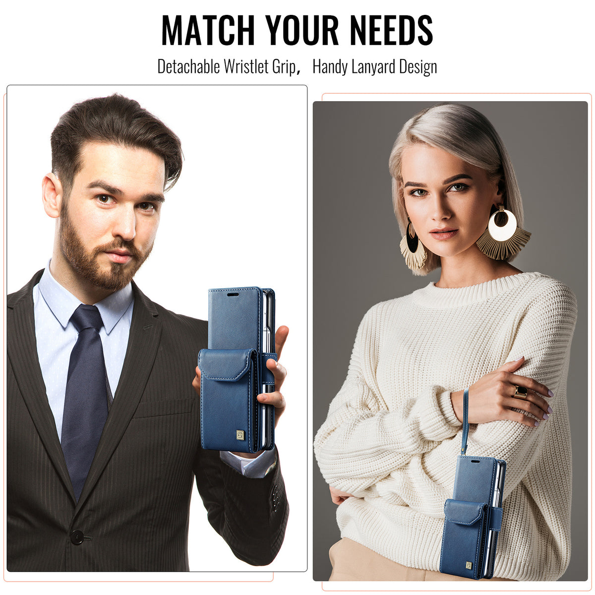 Card Holder Kickstand Phone Case for Samsung Galaxy Z Fold 5 RFID Blo