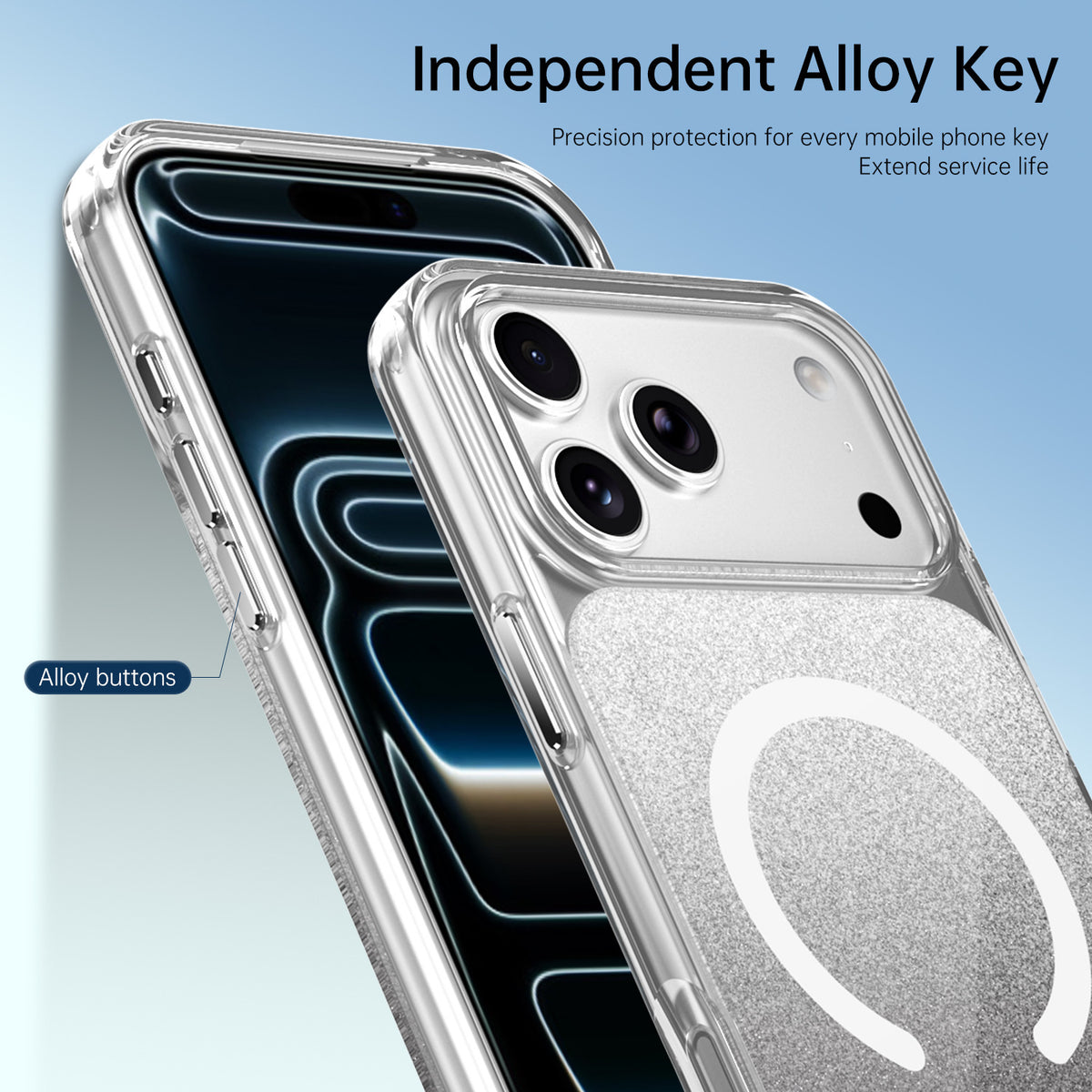 Gradient Glitter Magnetic Shockproof Phone Case for iPhone 17 Pro Max