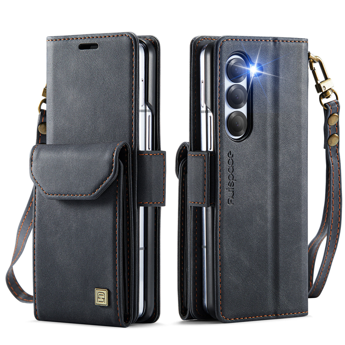 Card Holder Kickstand Phone Case for Samsung Galaxy Z Fold 5 RFID Blo