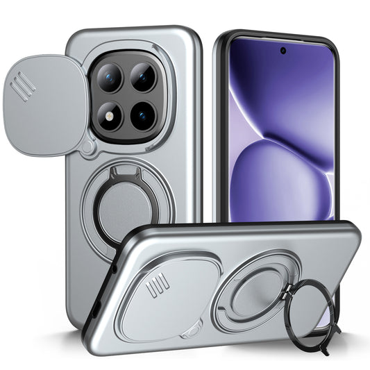Silicone sliding window stand anti-drop phone case for Redmi Note 15 