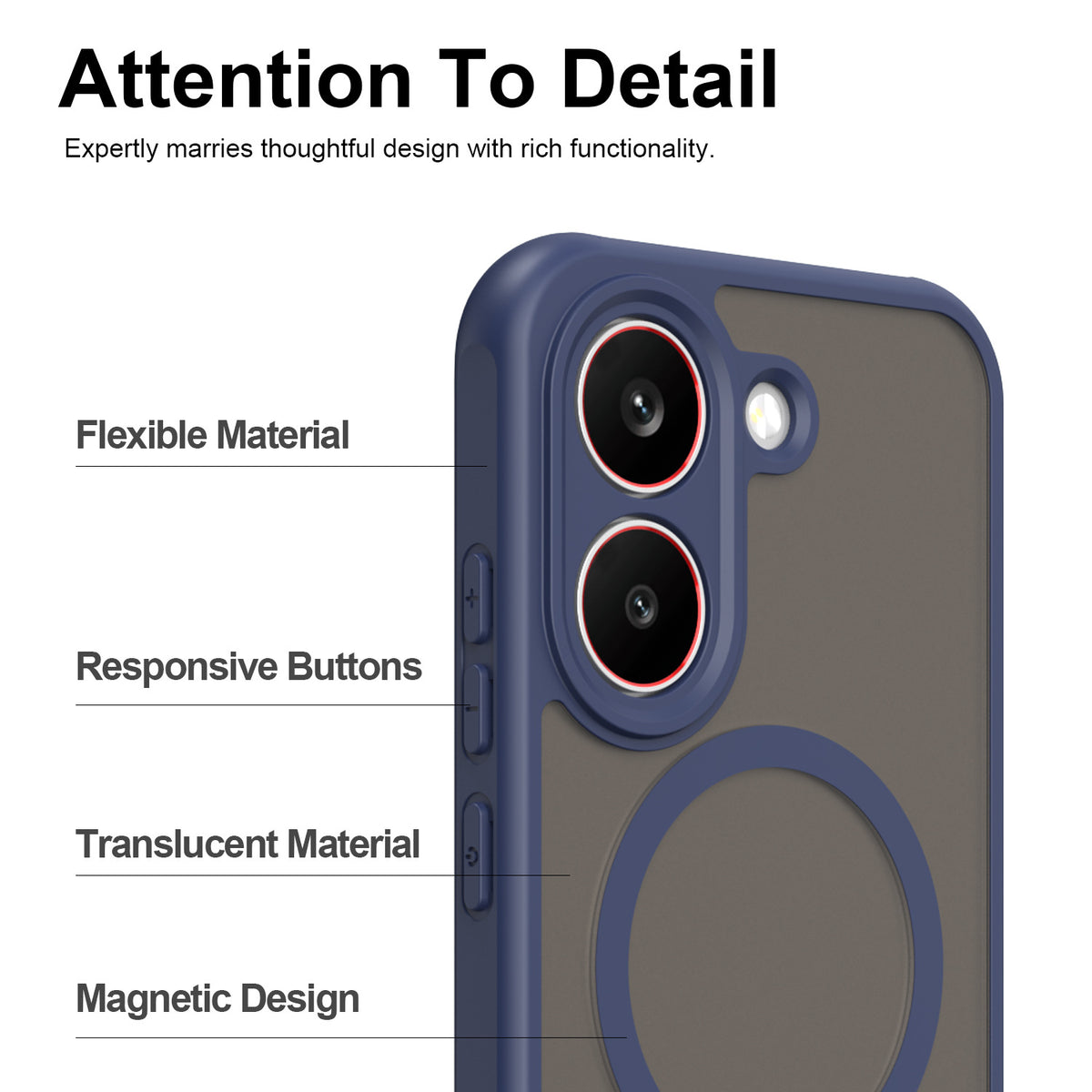 PC+TPU Magnetic Shockproof Phone Case for Redmi Turbo 5