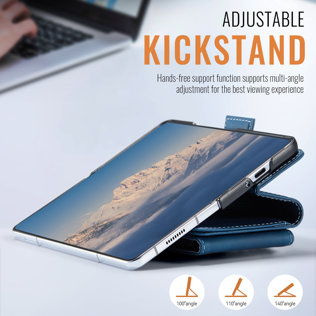 Card Holder Kickstand Phone Case for Samsung Galaxy Z Fold 5 RFID Blo