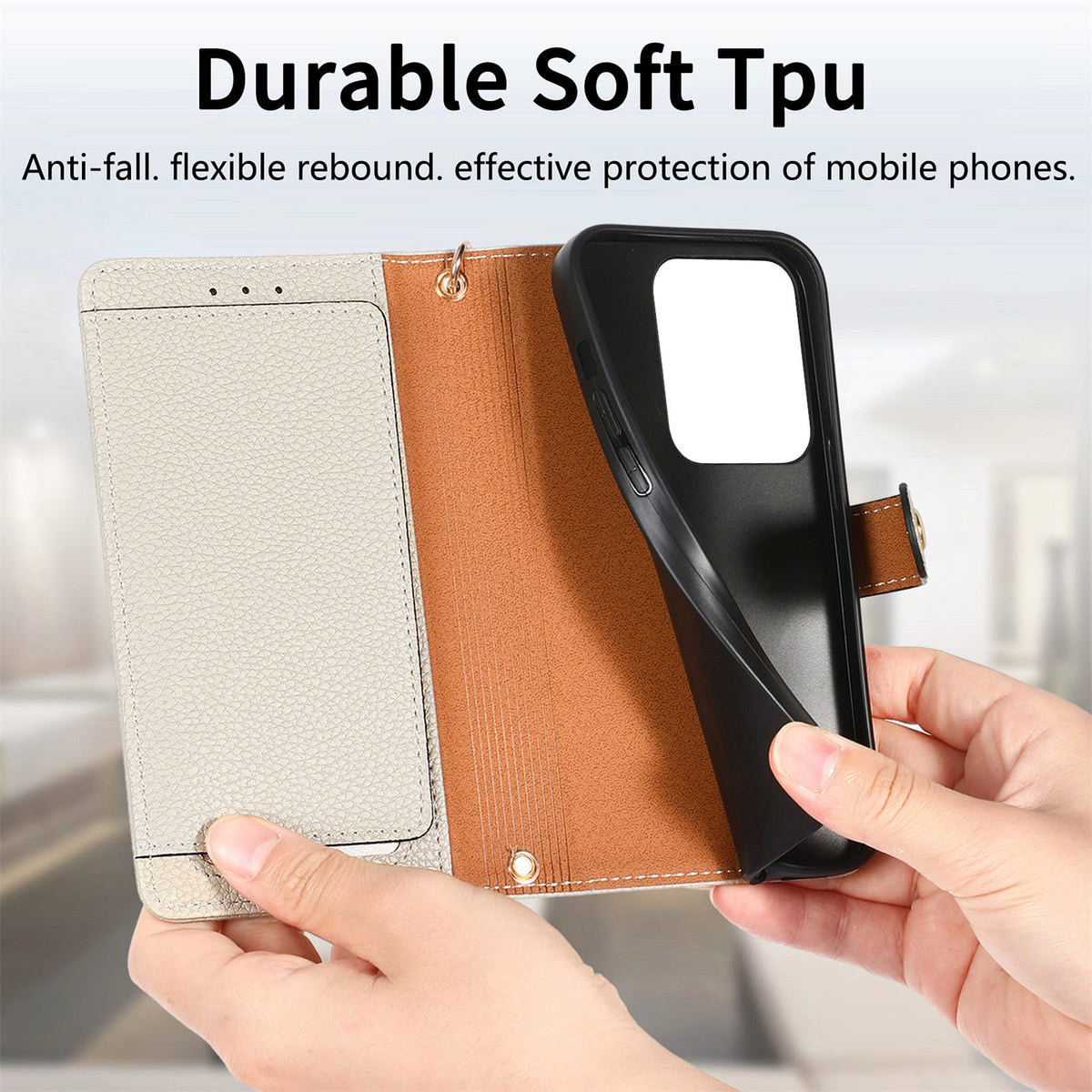 Faux leather wallet-style Card Holder phone case for Redmi Note 15 5G