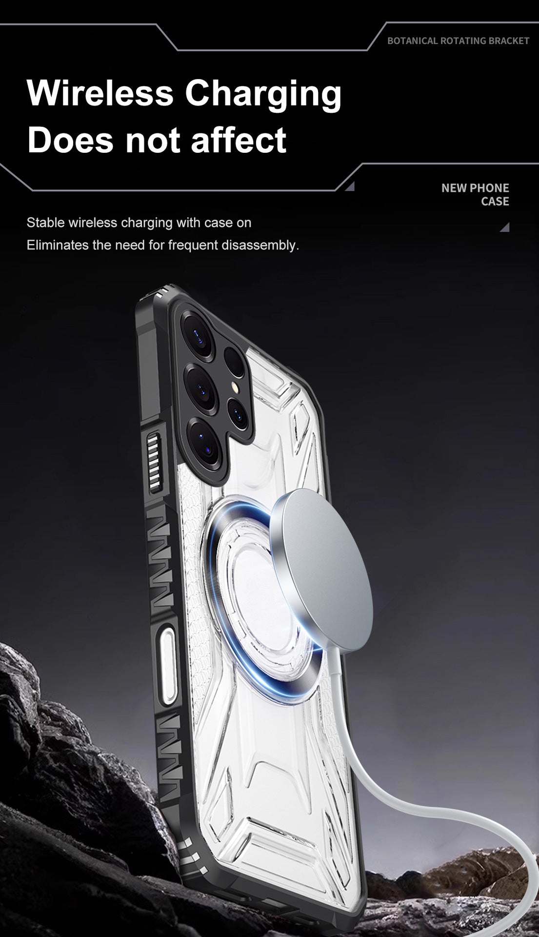 Transparent MagSafe phone case for Samsung Galaxy S26 Ultra