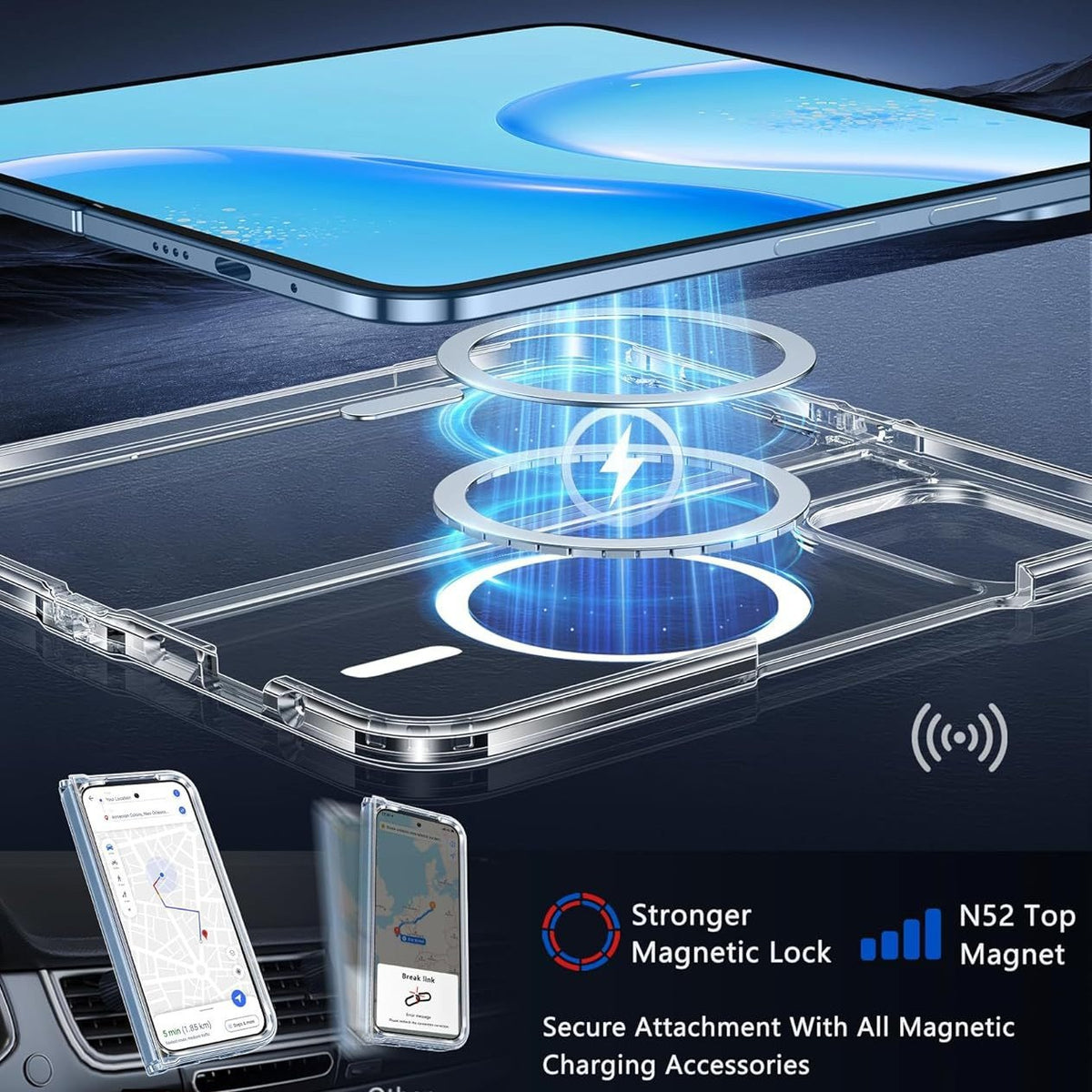 Transparent MagSafe foldable phone case for Google Pixel 10 Pro Fold