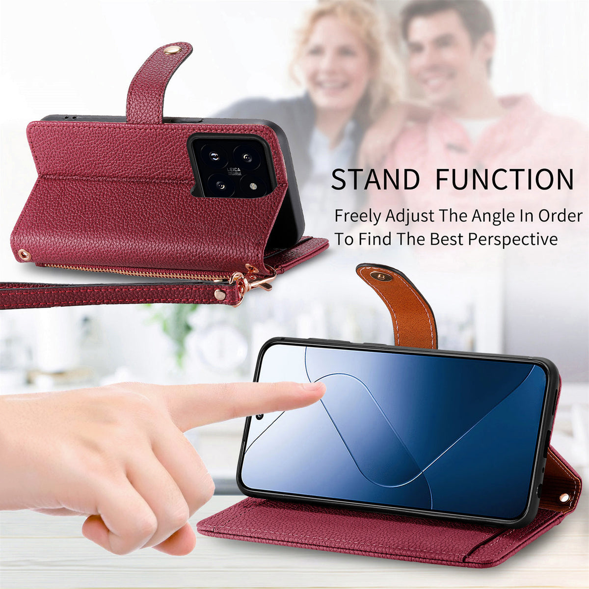 Faux leather wallet-style Card Holder phone case for Redmi Note 15 5G