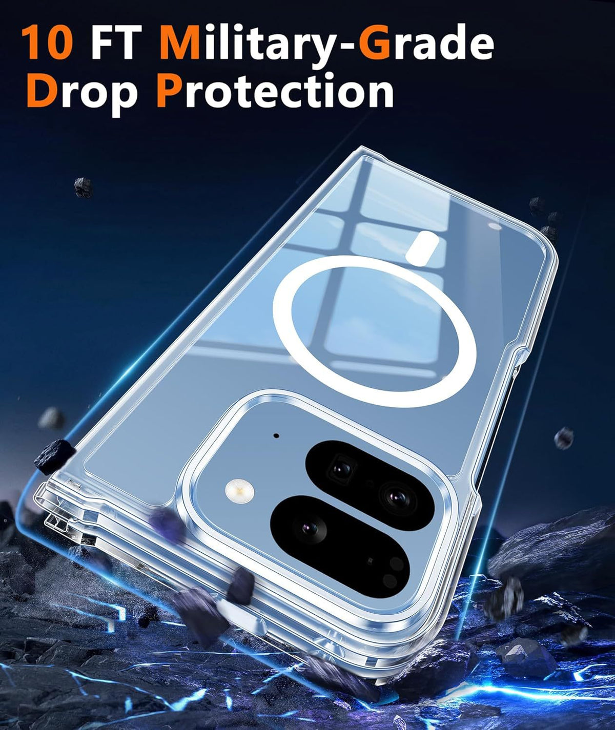 Transparent MagSafe foldable phone case for Google Pixel 10 Pro Fold