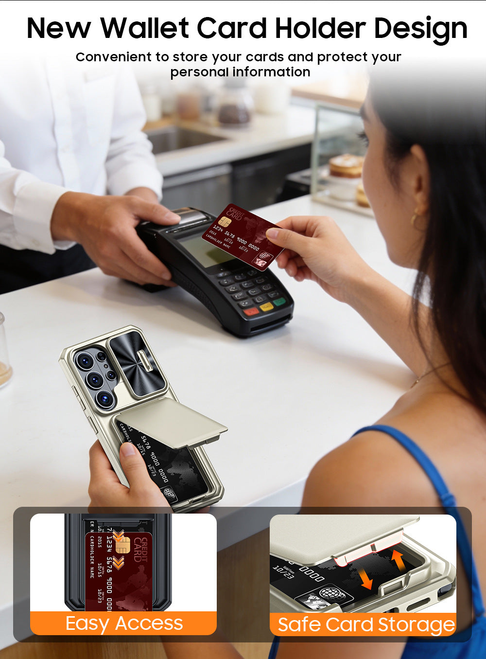 RFID Anti-Theft Card Slot Phone Case for Samsung S26 Ultra | Military