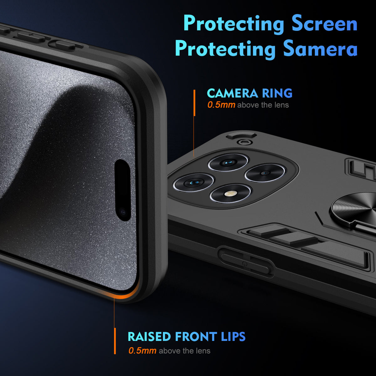 Shockproof phone case with hidden stand for Redmi Note 15 Pro+ 5G, fr