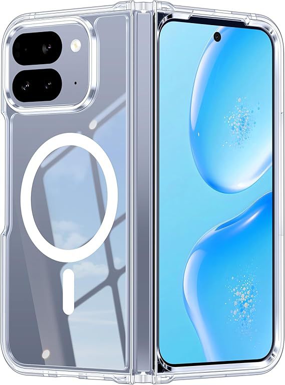 Transparent MagSafe foldable phone case for Google Pixel 10 Pro Fold