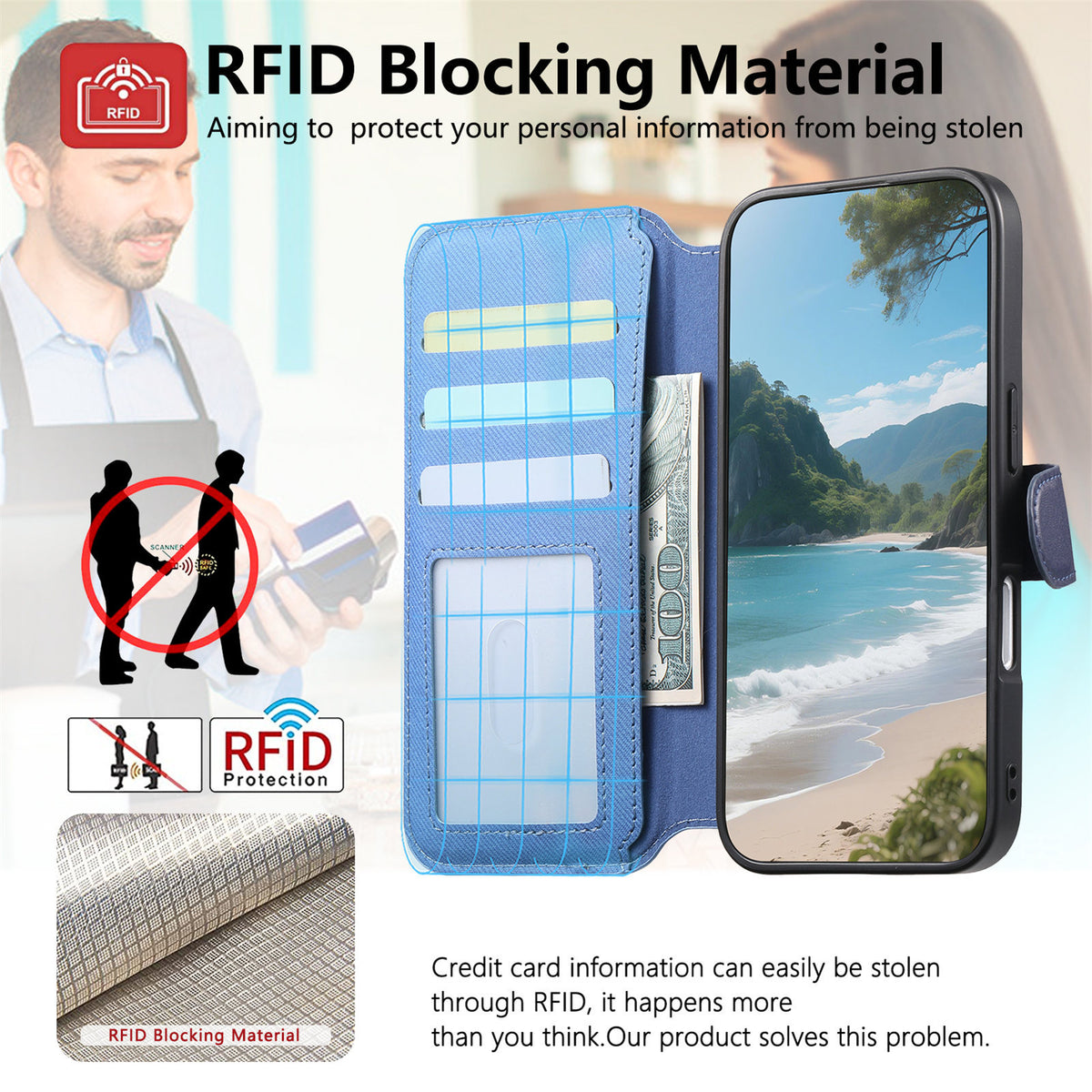 2-in-1 magnetic detachable  phone case for iPhone 13  RFID shielding