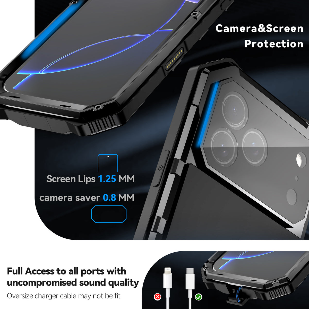 Full Coverage Lens Protection Metal Phone Case for iPhone 17 