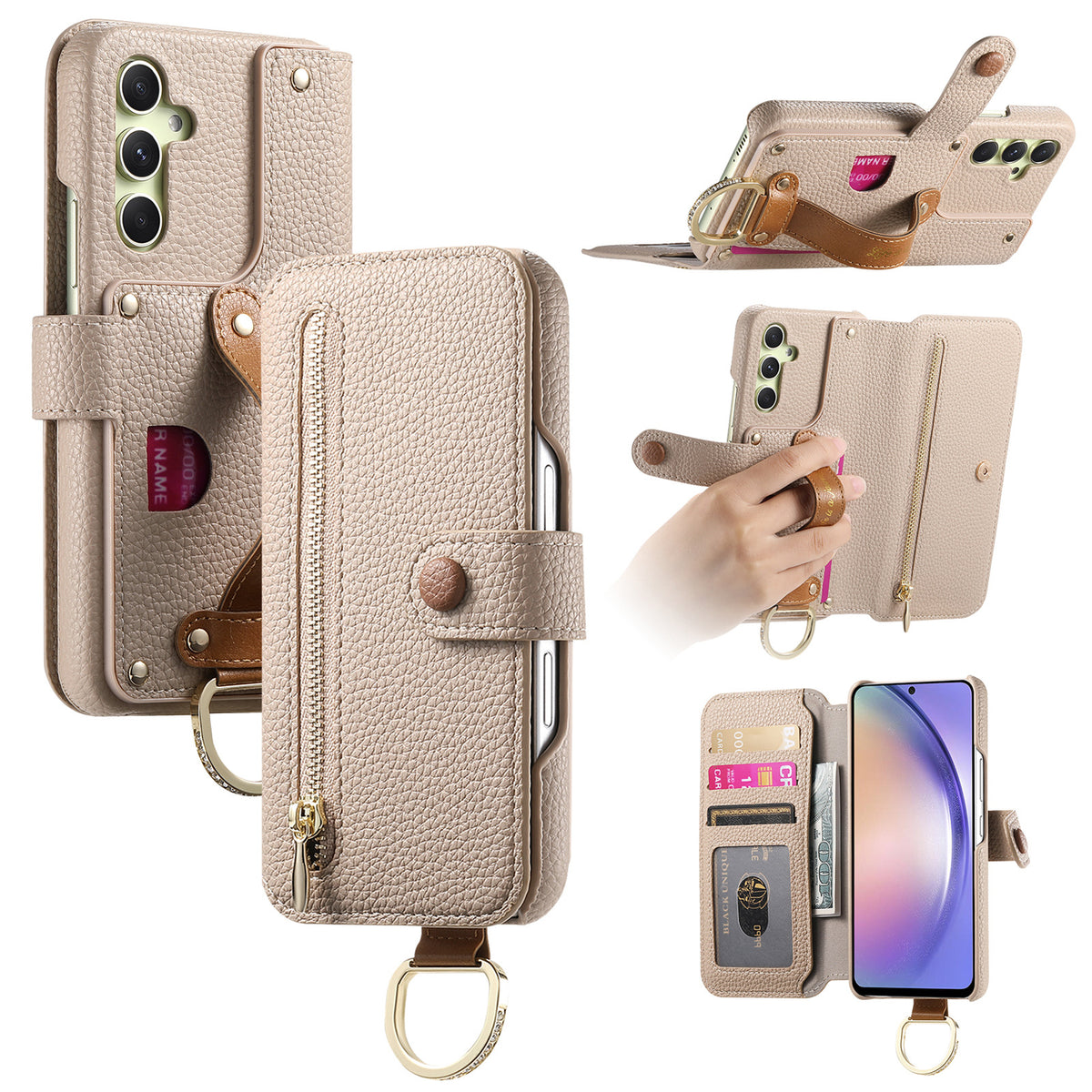 Foldable Wallet-style phone case for Samsung Galaxy A16 with card slot 
