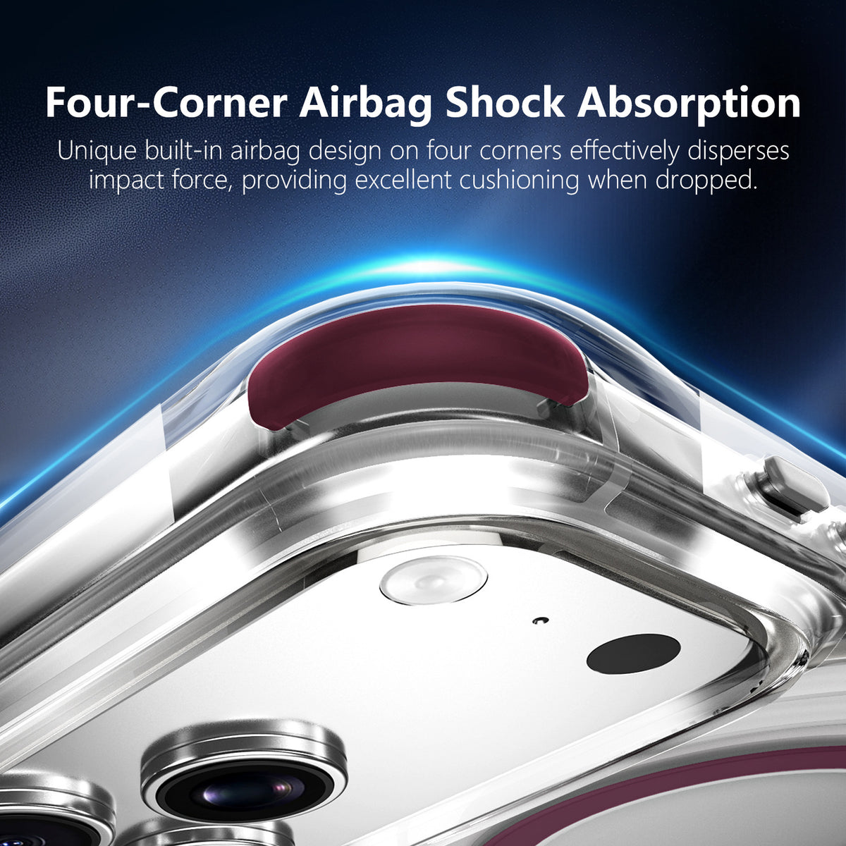 Shockproof Airbag Transparent Magnetic Phone Case for iPhone 17 Pro M