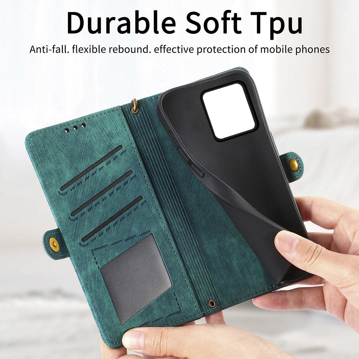 Anti-fraud TPU + leather phone case for Motorola Edge 60 Fusion