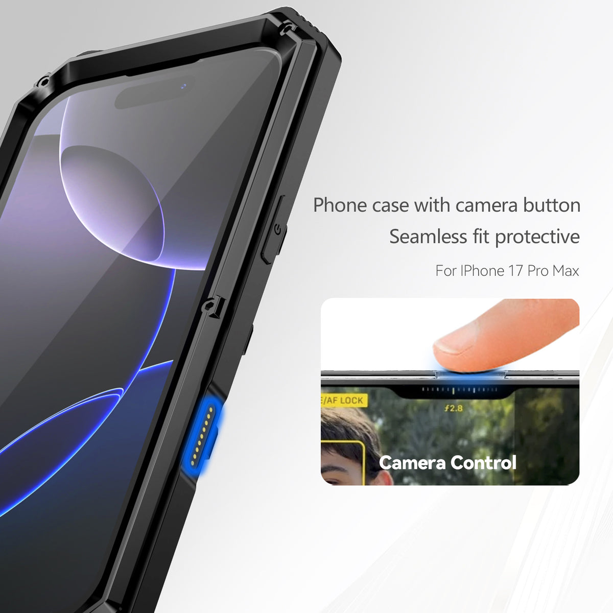 Full Coverage Lens Protection Metal Phone Case for iPhone 17 