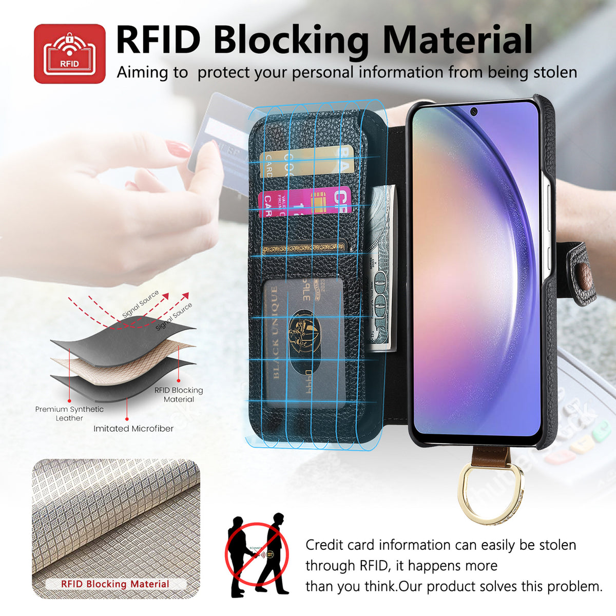 Foldable Wallet-style phone case for Samsung Galaxy A16 with card slot 