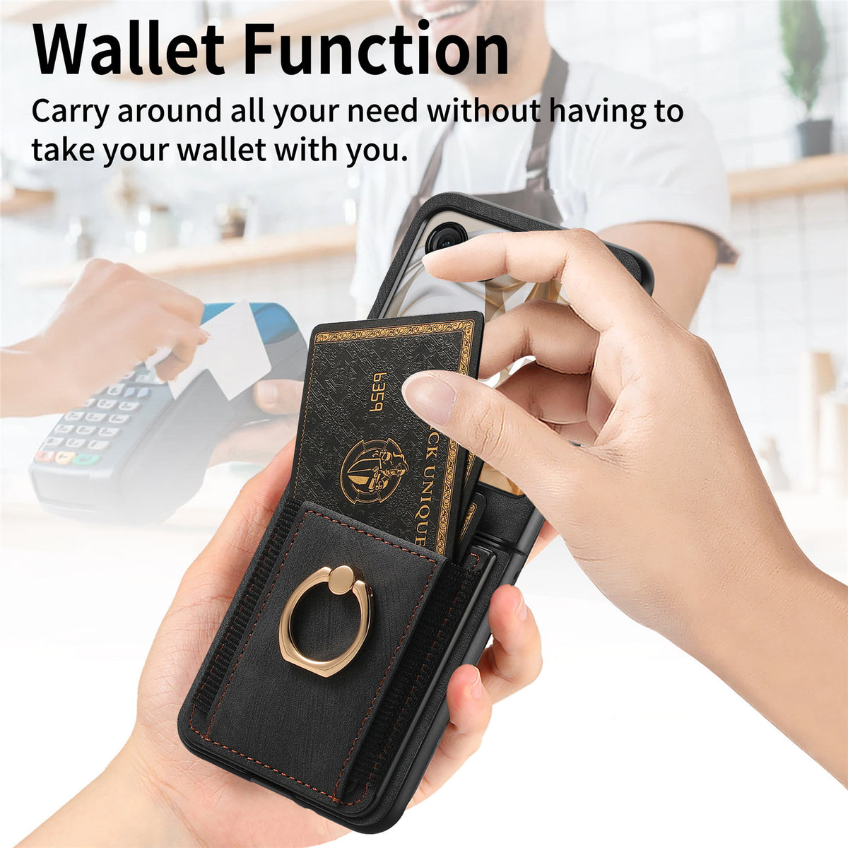 PU leather rotating ring holder protective case for Motorola Razr 70 Ultra