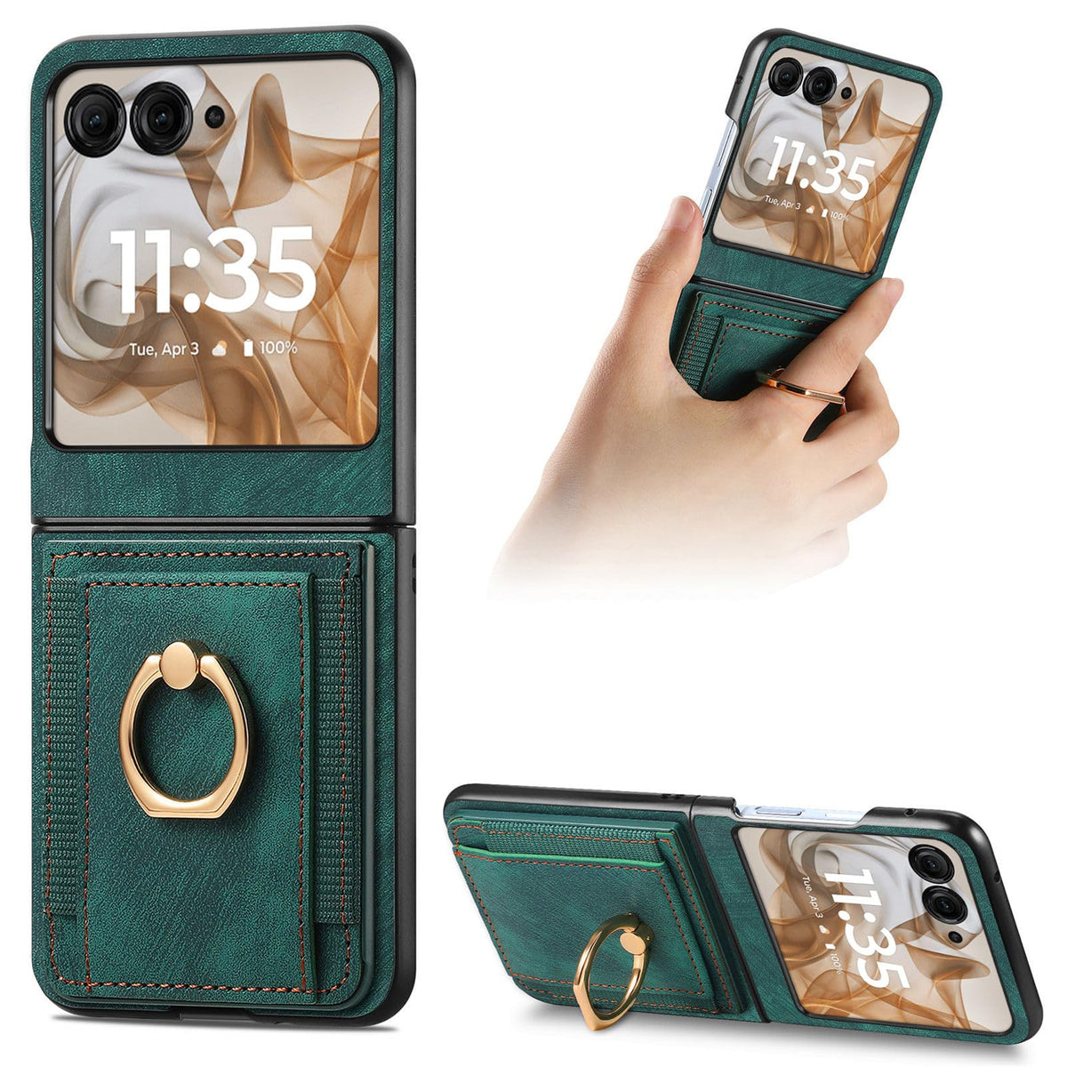 PU leather rotating ring holder Phone case for Motorola Razr 70 Ultra