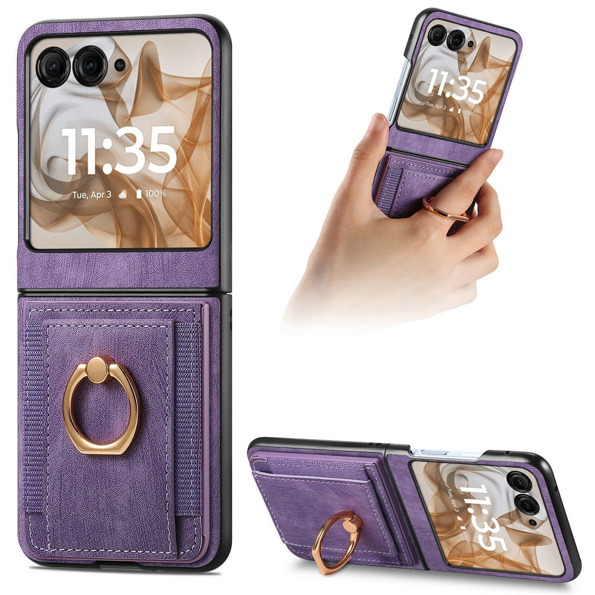 PU leather rotating ring holder Phone case for Motorola Razr 70 Ultra