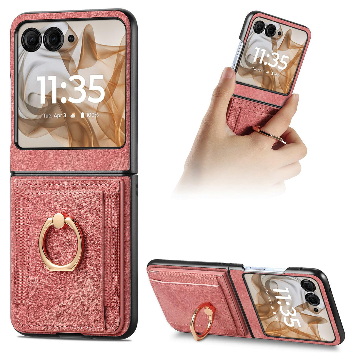 PU leather rotating ring holder Phone case for Motorola Razr 70 Ultra