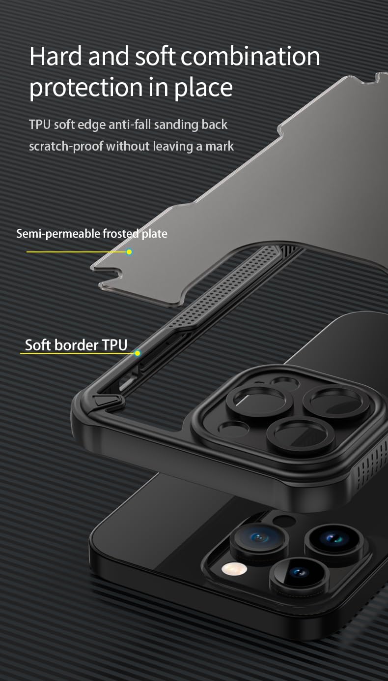 Raised camera protection Samsung A16 phone case, precise cutouts semi-transparent frosted PC hard cover