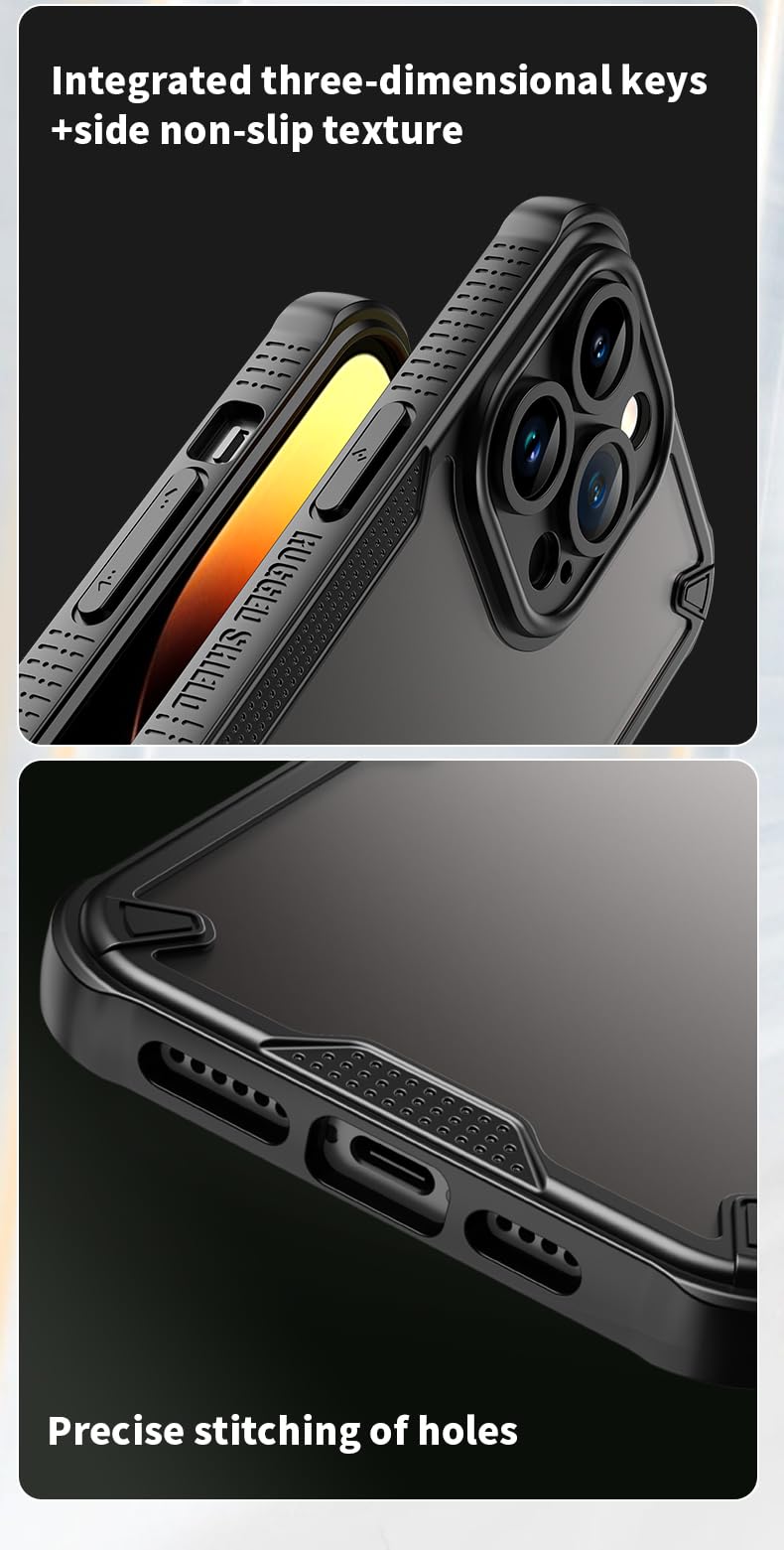 Shockproof frosted PC phone case for Samsung Galaxy A16 with screen protector