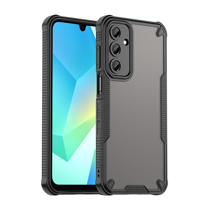 Phone case for Samsung Galaxy A16 4G, with screen protector, semi-transparent frosted PC hard back cover, shockproof ultra-thin phone case