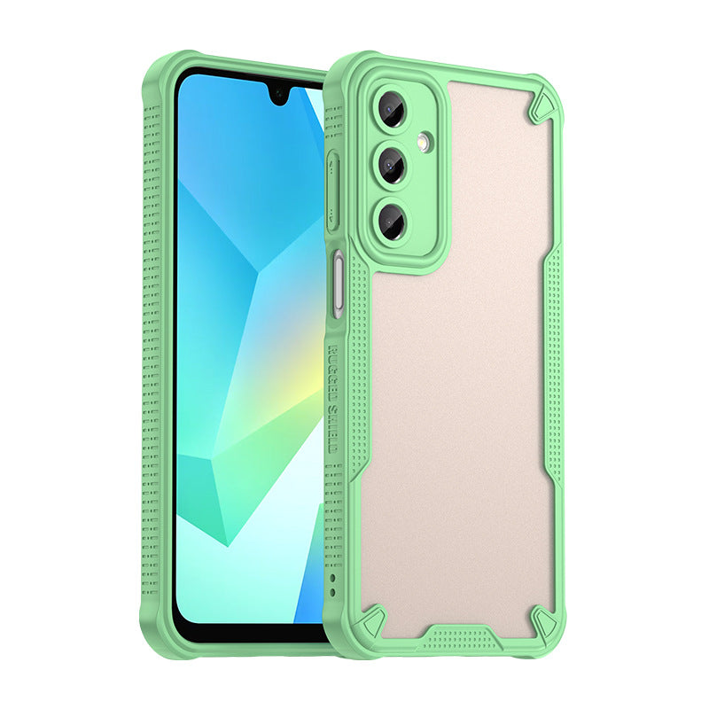 Phone case for Samsung Galaxy A16 4G, with screen protector, semi-transparent frosted PC hard back cover, shockproof ultra-thin phone case