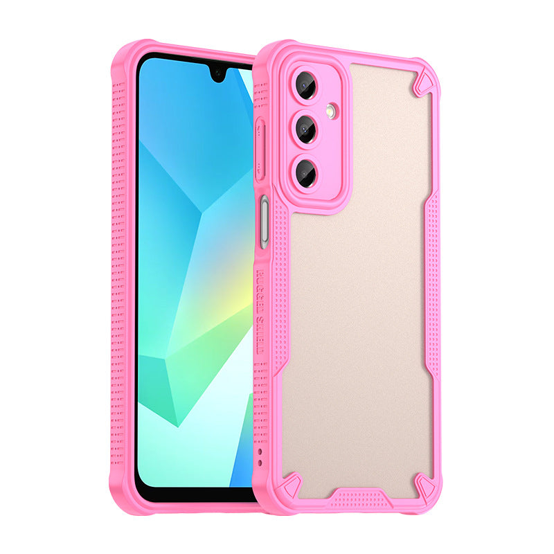 Phone case for Samsung Galaxy A16 4G, with screen protector, semi-transparent frosted PC hard back cover, shockproof ultra-thin phone case