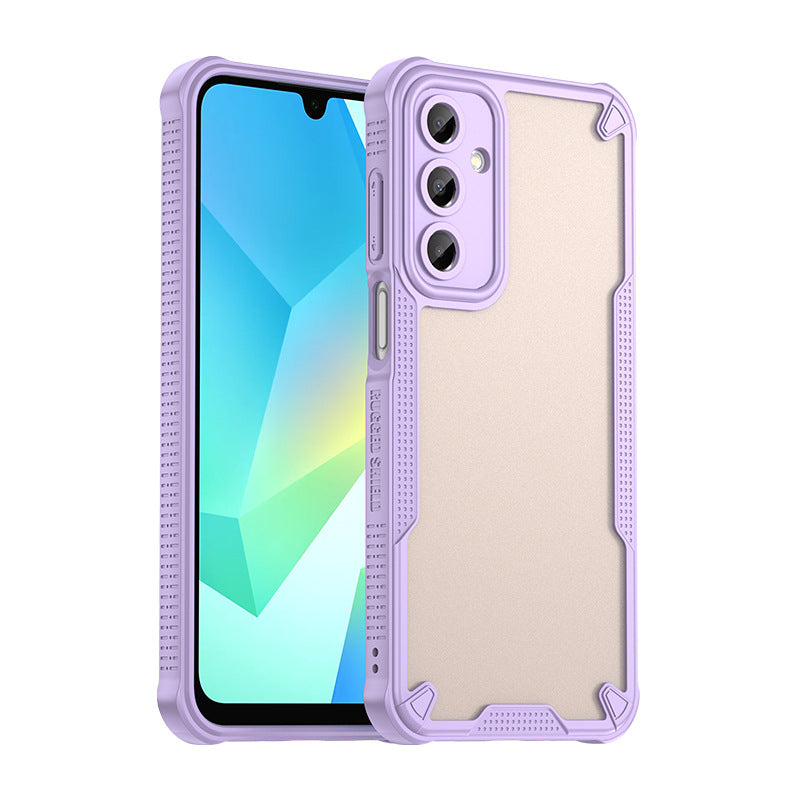 Phone case for Samsung Galaxy A16 4G, with screen protector, semi-transparent frosted PC hard back cover, shockproof ultra-thin phone case