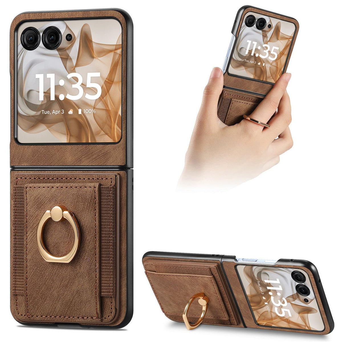 PU leather rotating ring holder Phone case for Motorola Razr 70 Ultra
