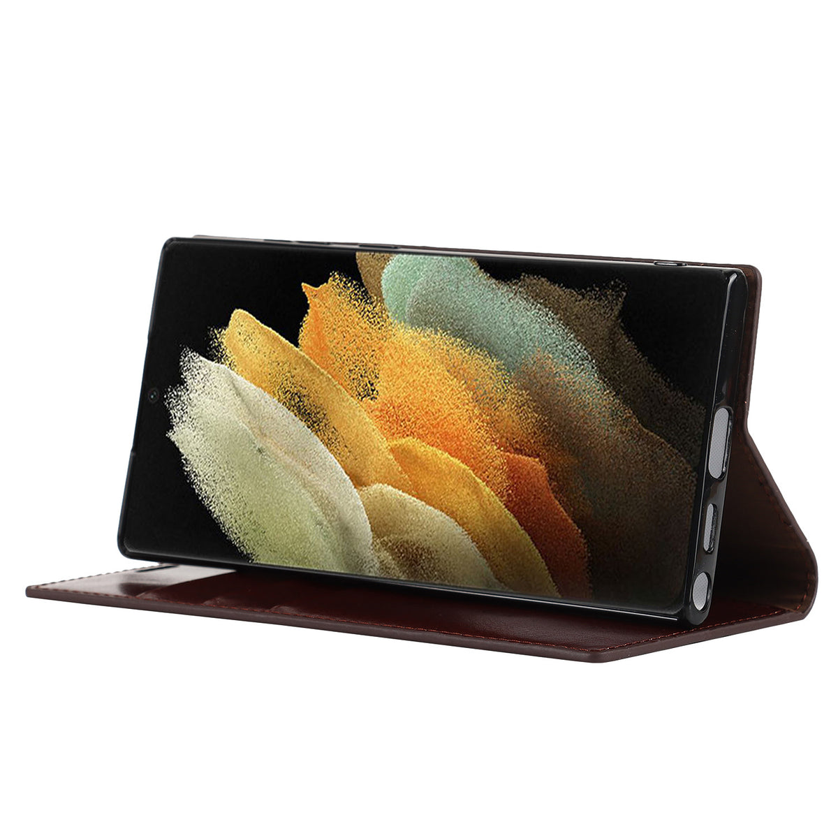 Premium leather wallet case for Samsung Galaxy S22 Ultra with card slots