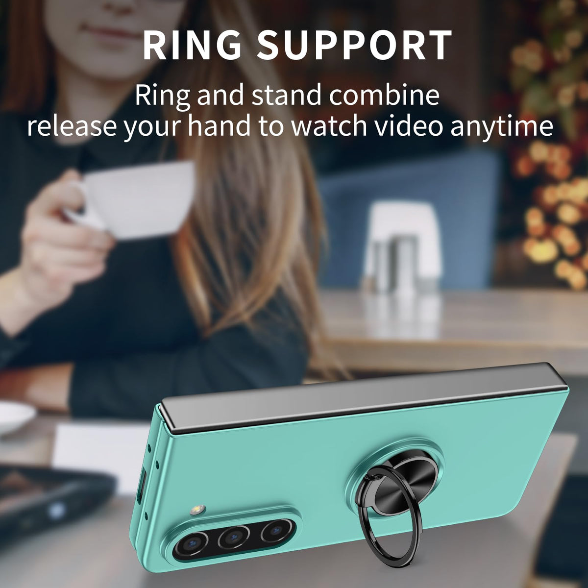 Shockproof Foldable Phone Case with Ring Holder for Samsung Galaxy Z Fold 5 5G