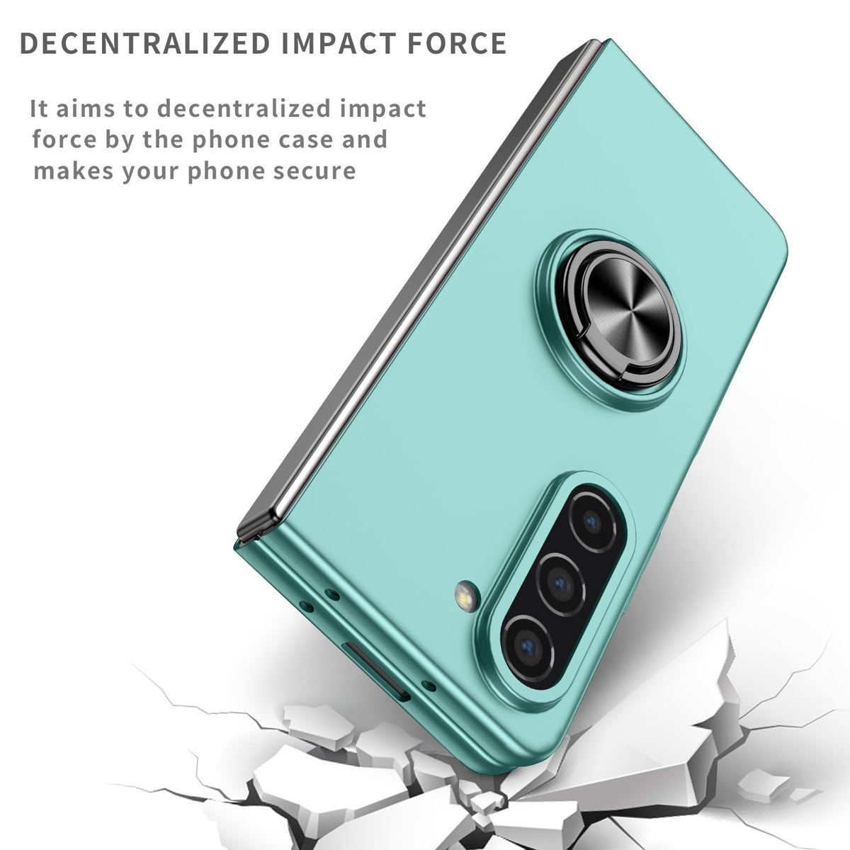 Shockproof Foldable Phone Case with Ring Holder for Samsung Galaxy Z Fold 5 5G