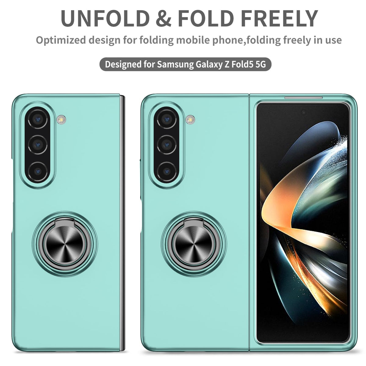 Shockproof Foldable Phone Case with Ring Holder for Samsung Galaxy Z Fold 5 5G