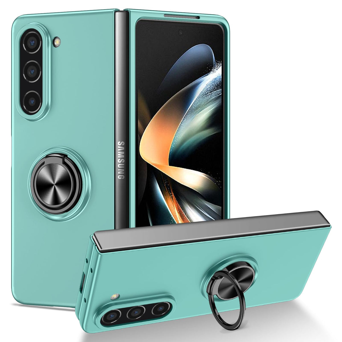 Shockproof Foldable Phone Case with Ring Holder for Samsung Galaxy Z Fold 5 5G